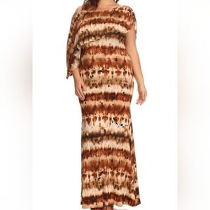 Brown multi color dress